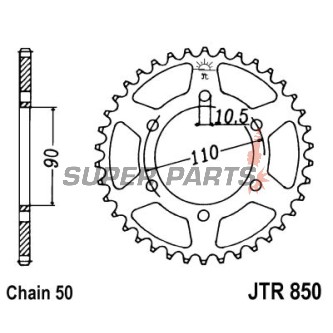 Πίσω γρανάζι -JT- JTR850,33, 33 δόντια, ατσάλινο, Yamaha XS 650 1975-1981