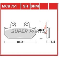 Τακάκια φρένων -TRW- MCB751SRM, sintered, Suzuki Burgman 400/ABS (2008-2012), Suzuki Burgman 650/Executive (2002-2012)