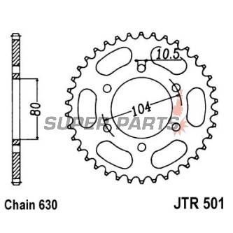 Πίσω γρανάζι -JT- JTR501,41, 41 δόντια, ατσάλινο, Kawasaki GPZ 1100 1983-1985, Z 1000 1981-1983
