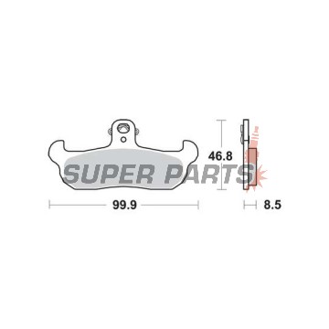 Τακάκια φρένων -TRW- MCB579, Alfer, Aprilia AF1/Tuareg, Cagiva Freccia/WMX, Gilera RC, Husaberg, Husqvarna CR/TE/WR, Kram IT ER, Laverda CR, Moto Morini 125-600 (1987-2000)