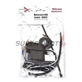 Αντάπτορας USB με αναπτήρα -4 RIDE- 12V, 2.1A, με βάση για τιμόνι 22mm - universal