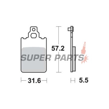 Τακάκια φρένων -TRW- MCB578, Aprilia AF1/RS/RX/SX/Tuono/Tuareg 50, Cagiva Aletta/Elefant/W8 125-200, Derbi GPR 50/75, Fantic Caballero/Koala/Raider, KTM SX 60/65, Malaguti Centro/F15 Firefox 50, Simson Schikra/Sperber 50/125, Yamaha DT 50R