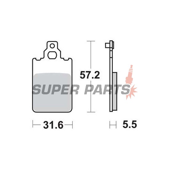 Τακάκια φρένων -TRW- MCB578, Aprilia AF1/RS/RX/SX/Tuono/Tuareg 50, Cagiva Aletta/Elefant/W8 125-200, Derbi GPR 50/75, Fantic Caballero/Koala/Raider, KTM SX 60/65, Malaguti Centro/F15 Firefox 50, Simson Schikra/Sperber 50/125, Yamaha DT 50R