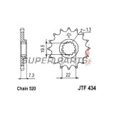 Μπροστινό γρανάζι -JT- JTF434,13, 13 δόντια, Suzuki DR 400 1980-1981, DR 500 1981-1983, GF 250 1988, GN 250 1982-1999, GZ 250 1999-2000, 2004-2012, SP 370 1979-1980, SP 400 1979, TU 250 1997-2001, 2009-2019, VL 250 2000-2007, 2012