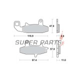 Τακάκια φρένων -TRW- MCB597, Honda VTZ250 Xelvis, Suzuki DR650/650R/RS/RSE/RE/SE, DR750S-800S Big (1988-1996)