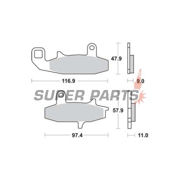 Τακάκια φρένων -TRW- MCB597SV, Honda VTZ250 Xelvis, Suzuki DR650/650R/RS/RSE/RE/SE, DR750S-800S Big (1988-1996)