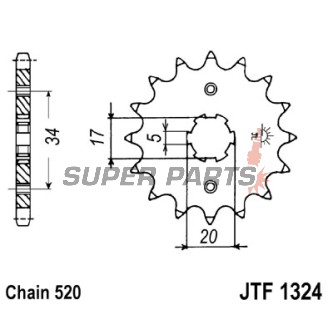 Μπροστινό γρανάζι -JT- JTF1324,12, 12 δόντια, Honda TRX 200 1986-1988, 1990-1997