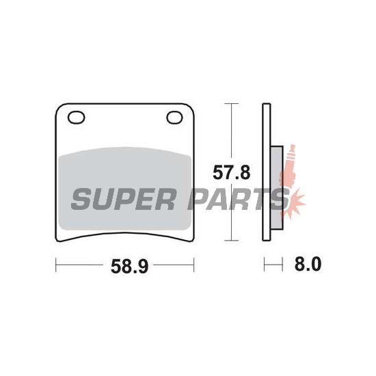 Τακάκια φρένων -TRW- MCB591, Kawasaki Z1300/ZG1300 DFI, Z500B, Suzuki GSX600F/750F/1100F Katana, GSX1100G, VX800 (1979-1997)