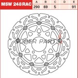 Δίσκος φρένου -TRW- MSW248RAC, 290mm, Suzuki GSF 650/650S/650A Bandit (2005-2006)/GSX 750F (2003-2006)/M 1500 Intruder (2009-2012)/SV 650/650S (2003-2009)/VLR 1800R/1800RT Intruder (2008-2013)/VZ 1500 Intruder (2009-2013)