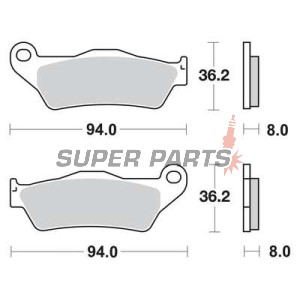 Τακάκια φρένων -TRW- MCB648SV, Alfer 250, Aprilia MX/Mana/Pegaso/RST, ATK Cross/Enduro, BMW G450X/HP2, Ducati Monster, Gas Gas EC, Husqvarna SM/TE/WR, KTM Adventure/EXC/SX, Moto Guzzi Stelvio, Yamaha TT/Majesty