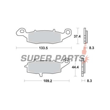 Τακάκια φρένων -TRW- MCB681SH, Kawasaki ER-6F/ER-6N, Versys 650, VN/Vulcan, W650/W800, Z750/ZR-7; Suzuki V-Strom, SV650, GS500, Bandit, Intruder/VanVan (1995-2020)