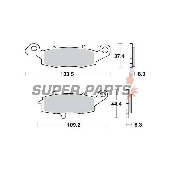 Τακάκια φρένων -TRW- MCB681, Kawasaki ER-6F/ER-6N, Versys 650, VN/Vulcan, W650/W800, Z750/ZR-7; Suzuki V-Strom, SV650, GS500, Bandit, Intruder/VanVan (1995-2020)