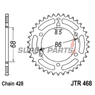 Πίσω γρανάζι -JT- JTR468,36, 36 δόντια, ατσάλινο, Kawasaki BN 125 1998-2007