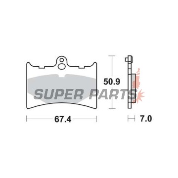Τακάκια φρένων -TRW- MCB572RQ, Aprilia AF1 & RS 125 (1988-2006), ATK 250/406/604 Cross & Enduro (1989-1993), Benelli Jarno/Devil/Spring (1989-1995), Gilera CX, Crono, Nordwest, SP, MX (1988-1994), KTM Enduro, GXE, MX, Chrono (1986-1994), Moto Guzz