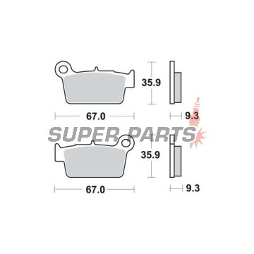 Τακάκια φρένων -TRW- MCB739RSI, Aprilia MXV/RXV/SXV, Beta RR, Gas Gas EC, Kawasaki KLX/KX/KXF, Sherco SE/SM, Suzuki DR-Z/RM-X/RM-Z, TM EN/MX/SMR/SMX, Yamaha WR/YZ 50-550cc, 2001-2020