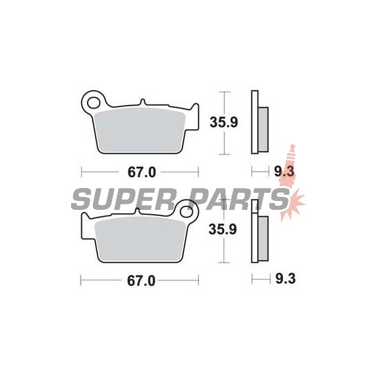 Τακάκια φρένων -TRW- MCB739RSI, Aprilia MXV/RXV/SXV, Beta RR, Gas Gas EC, Kawasaki KLX/KX/KXF, Sherco SE/SM, Suzuki DR-Z/RM-X/RM-Z, TM EN/MX/SMR/SMX, Yamaha WR/YZ 50-550cc, 2001-2020