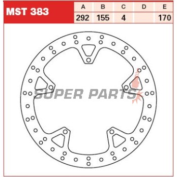 Δίσκος φρένου -TRW- MST383, 292mm, Yamaha YZF-R125 125 (2008-2013)