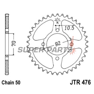 Πίσω γρανάζι -JT- JTR476,40, 40 δόντια, ατσάλινο, Kawasaki Z 500 1979-1980