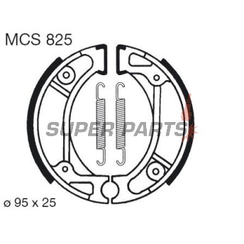 Σιαγόνες φρένων -TRW- MCS825, 95x20mm, Honda CR50/60/80R, CRF70F/100R, CRM75, QR50, XR70/XR100R, Dio, Wallaroo, Vision (1982-2010), Kymco CX50, DJ50, DJW/DJX/DJY50, ZX50 Fever (1991-2007), HSC HSC01, SR50, ZR50, ZX50 (1992)