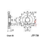 Μπροστινό γρανάζι -JT- JTF739,15, 15 δόντια, Cagiva Elefant 900 1990-1997, Gran Canyon 900 1999