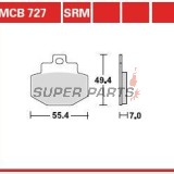Τακάκια φρένων -TRW- MCB727SRM, sintered, Benelli Adiva 125/150 (1999-2005), Gilera Runner 125/180/200 (2001-2013), Vespa/Piaggio DNA, GT, GTS, GTV, GTX, Hexagon, Granturismo 125/150/200/300 (2000-2016)