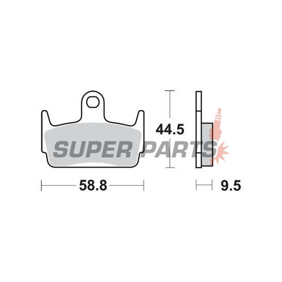 Τακάκια φρένων -TRW- MCB686, Honda X8R/SZX/XL 50 1977-2002; Kymco Heroism 150 1995-2000; SYM Jet Sport-X 50 2006-2010