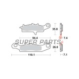 Τακάκια φρένων -TRW- MCB757SI, Kawasaki Brute Force 650, KFX 450R/700 V-Force, KVF/Prairie 650-700; Suzuki LT-V 700 Twin Peaks, Polaris Ranger RZR 800