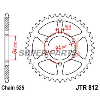 Πίσω γρανάζι -JT- JTR812,41, 41 δόντια, ατσάλινο, Suzuki GT 250 1973-1975