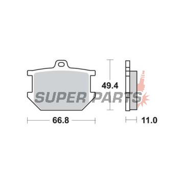 Τακάκια φρένων -TRW- MCB68, Yamaha SR500 (1984-1989), XJ650 (1980-1982), XS250/360/650/750/850/1100 (1976-1983), XV1000 TR1 (1981-1984)