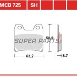 Τακάκια φρένων -TRW- MCB725, Yamaha FZS Fazer, XJR 1300/SP/Racer - 1000-1300cc, 2001-2016