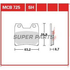 Τακάκια φρένων -TRW- MCB725, Yamaha FZS Fazer, XJR 1300/SP/Racer - 1000-1300cc, 2001-2016
