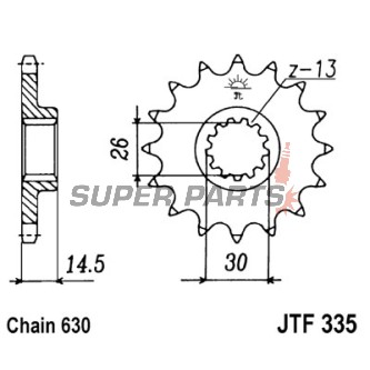 Μπροστινό γρανάζι -JT- JTF335,15, 15 δόντια, Honda CBX 1000 1978-1979