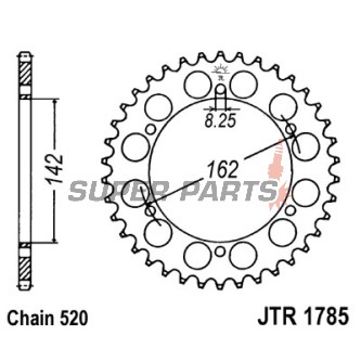 Πίσω γρανάζι -JT- JTR1785,48, 48 δόντια, ατσάλινο, Suzuki PE 175 1980-1984