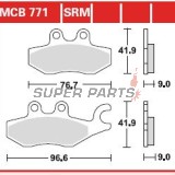 Τακάκια φρένων -TRW- MCB771SRM, sintered, Piaggio Beverly 125-350 (2006-2017), MP3 125-500 (2006-2016), X10 125-500 (2012-2015), X7 125-300 (2007-2014), X8 400 (2006-2008), X9 125-250 (2005-2008)