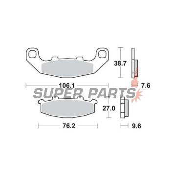 Τακάκια φρένων -TRW- MCB586, Kawasaki GPX400R, GPZ500S/500R, KR-1 250, Xantus 400, Zephyr 400/550, ZXR250, Suzuki GSX1100G, RGV250 (1987-2004)