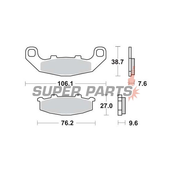 Τακάκια φρένων -TRW- MCB586, Kawasaki GPX400R, GPZ500S/500R, KR-1 250, Xantus 400, Zephyr 400/550, ZXR250, Suzuki GSX1100G, RGV250 (1987-2004)