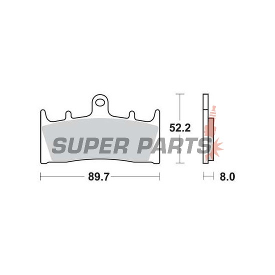 Τακάκια φρένων -TRW- MCB659, Kawasaki VN 1500/1600, ZR 1100, ZRX 1100/1200, ZX-6R 600/636, ZX-7R 750, ZX-9R 900; Suzuki GSF 1200, GSX 1400, GSX-R 1000, VZ 1600 - 1996-2008