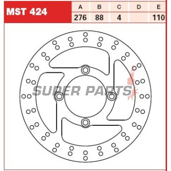 Δίσκος φρένου -TRW- MST424, 276mm, Honda XL125V Varadero (2001-2013)