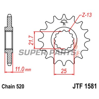 Μπροστινό γρανάζι -JT- JTF1581,14, 14 δόντια
