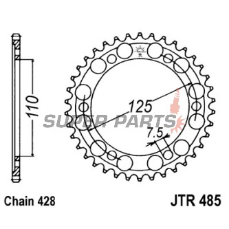 Πίσω γρανάζι -JT- JTR485,46, 46 δόντια, ατσάλινο, Gilera Coguar 125 2001