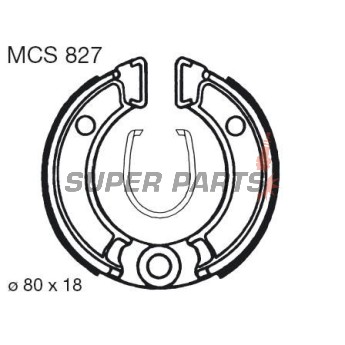 Σιαγόνες φρένων -TRW- MCS827, 80x18mm, Honda NB50 Melody NC50 Express ND50 Melody NE50 Vision NP50 Melody Mini NX50 Caren QR50 XR50R Monkey Z/ZB50 Peugeot ST50 STL50 Suzuki DR-Z70 Yamaha TT-R50/50E