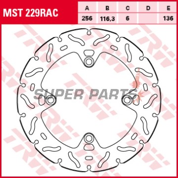 Δίσκος φρένου -TRW- MST229RAC, 256mm, Honda CRF Africa Twin 1000L/1100L (2015-2022)