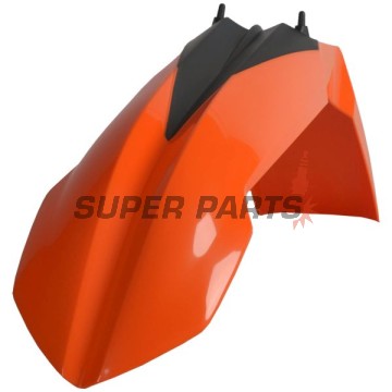 Μπροστινό φτερό Supermoto -POLISPORT- πορτοκαλί, KTM EXC, EXC-F, SX, SX-F, XC 125-525 2007-2013