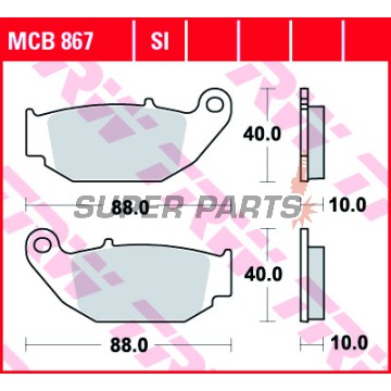 Τακάκια φρένων -TRW- MCB867SI, Honda MSX/Grom 125