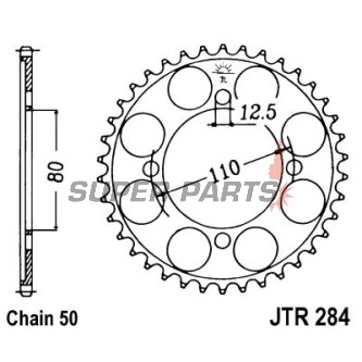Πίσω γρανάζι -JT- JTR284,40, 40 δόντια, ατσάλινο, Honda CB 650 1979-1982, CB 750 1969-1978, 1981-1982