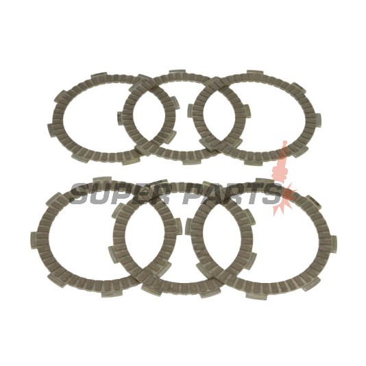 Σετ δίσκων συμπλέκτη -TRW- MCC134-6, Honda CB 250/CM 250 Custom/CMX 250 Rebel/CRF 150 (2007-2020)/Kawasaki KMX 125/KX 80-100-85 (1998-2013)/Suzuki RM 100 (2003-2008)/Loncin Conqueror 200 (2005-2006)