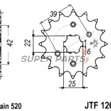 Μπροστινό γρανάζι -JT- JTF1265,13, 13 δόντια