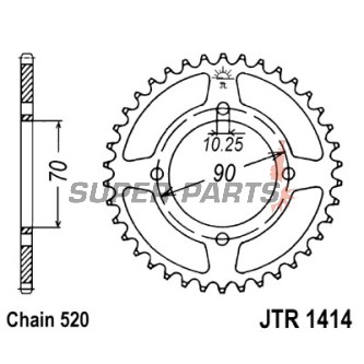 Πίσω γρανάζι -JT- JTR1414,43, 43 δόντια, ατσάλινο, Kawasaki KEF 300 1995-2003, KFX 250 2000-2004, KSF 250 1987-2004