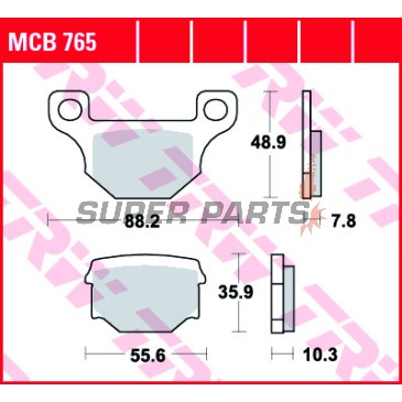 Τακάκια φρένων -TRW- MCB765, Aprilia RX 125 (2008-2010), Derbi Mulhacen 125 (2007-2008), Derbi Terra 125/Adventure (2008), Keeway Speed 125/150 (2006)
