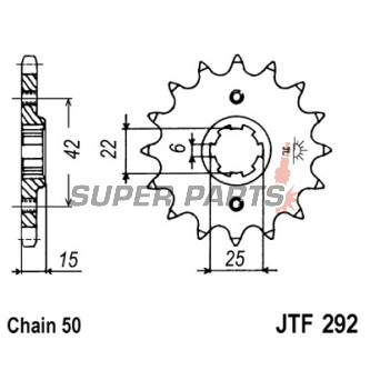 Μπροστινό γρανάζι -JT- JTF292,16, 16 δόντια, Honda NS 400 1985-1988, VFR 400 1986